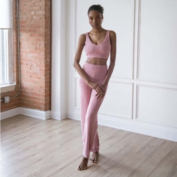 Fluffy Bralette Top and Pants Set - Picture 2 of 3